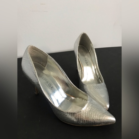 Rampage Silver “Nicki” Heels Size 8 - Picture 4 of 7